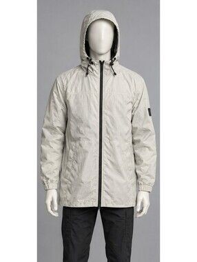 H&M LOGG Men's XL White Hooded Windbreaker Jacket